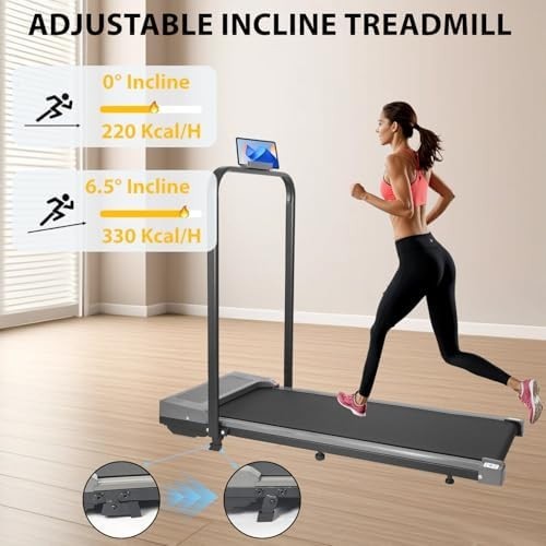 Foldable Under Desk Treadmill with Incline, App Control & Bluetooth Speaker - Kwikley