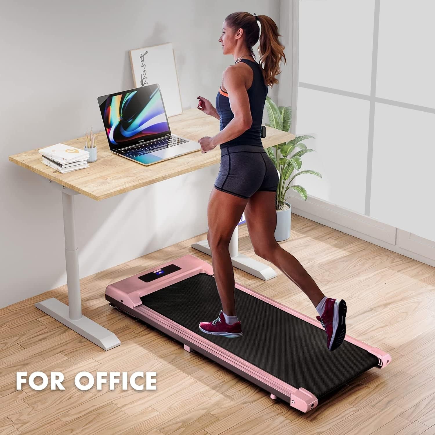 Foldable Under Desk Treadmill with LED Display & Bluetooth Speaker - Kwikley