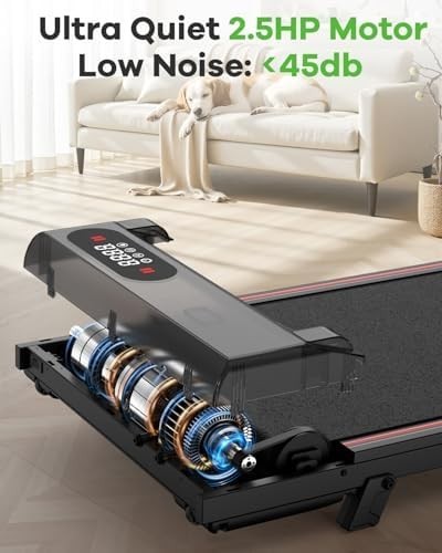 Foldable Under Desk Walking Treadmill 7% Incline LED Remote - Kwikley
