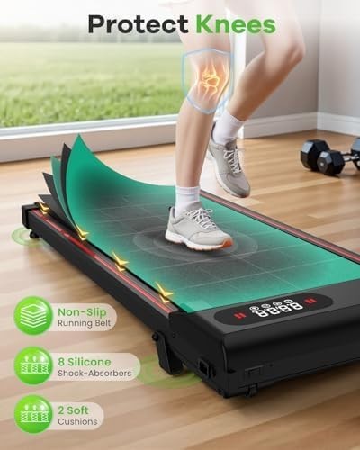 Foldable Under Desk Walking Treadmill 7% Incline LED Remote - Kwikley