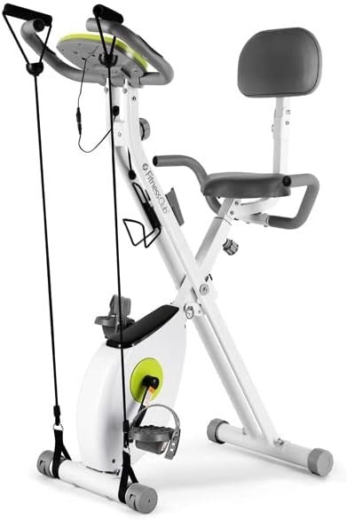 Foldable Upright & Recumbent Exercise Bike w/ Pulse Sensor & Arm Bands - Kwikley