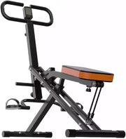 Foldable Upright Squat Rowing Machine w Display Adjustable Seat - Kwikley