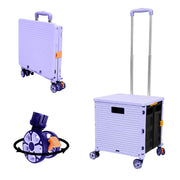 Foldable Utility Cart with 360° Wheels 50L Grocery & Travel Trolley - Kwikley