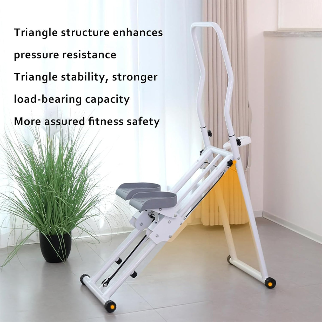 Foldable Vertical Climber for Home w/ LCD Monitor, Adjustable Handles & Pedals - Kwikley