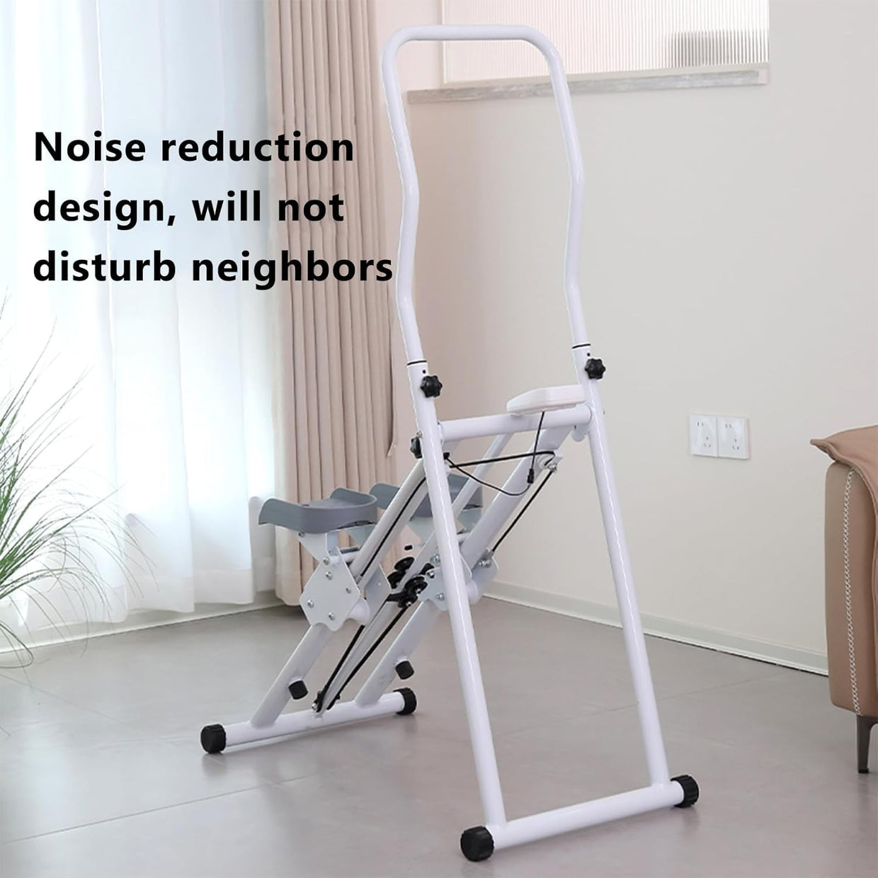 Foldable Vertical Climber for Home w/ LCD Monitor, Adjustable Handles & Pedals - Kwikley