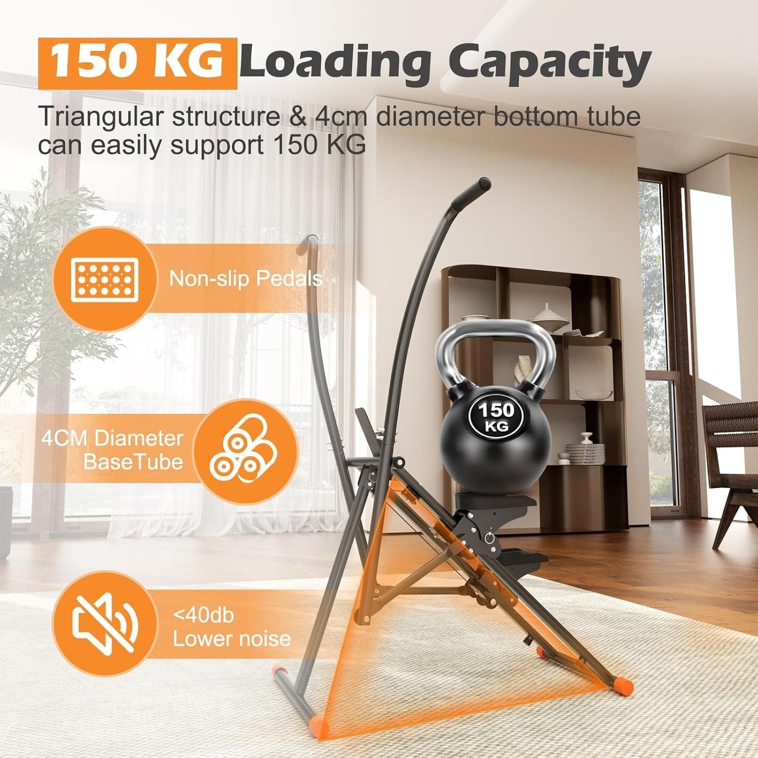 Foldable Vertical Climber Machine w/ LCD Monitor, Adjustable Pedals - Kwikley