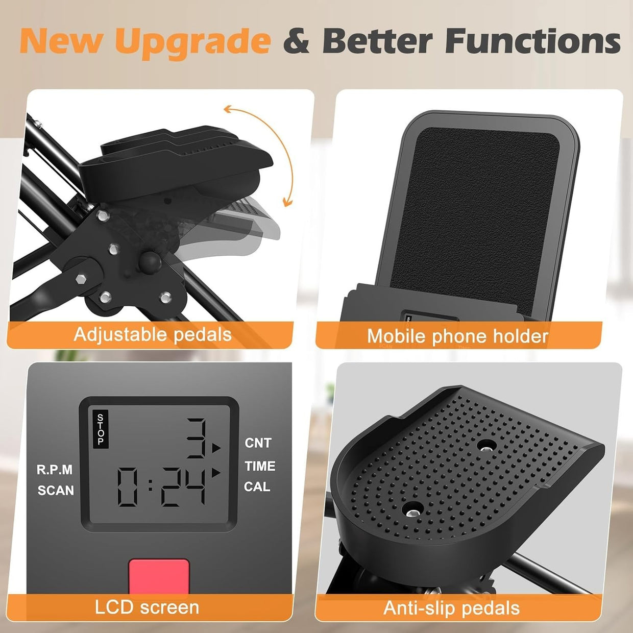 Foldable Vertical Climber Machine w/ LCD Monitor, Adjustable Pedals - Kwikley