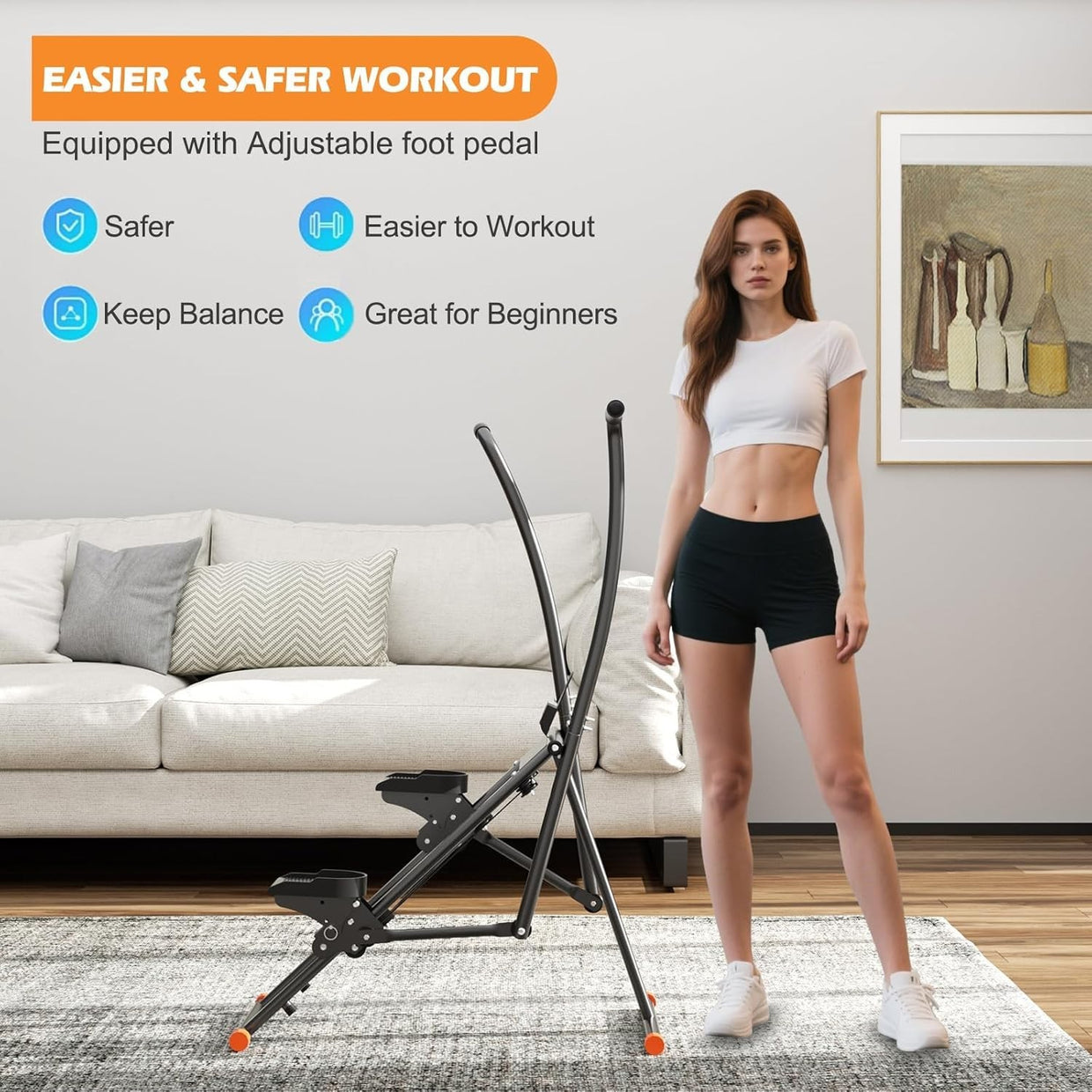 Foldable Vertical Climber Machine w/ LCD Monitor, Adjustable Pedals - Kwikley
