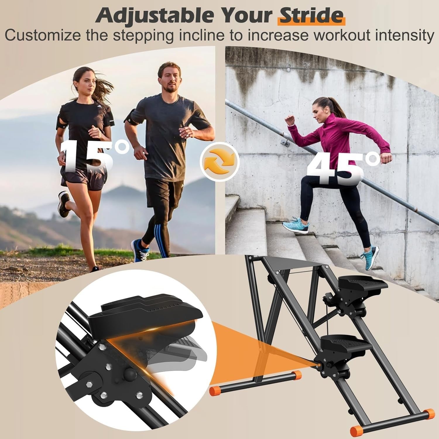 Foldable Vertical Climber Machine w/ LCD Monitor, Adjustable Pedals - Kwikley