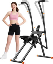 Foldable Vertical Climber Machine w/ LCD Monitor, Adjustable Pedals - Kwikley