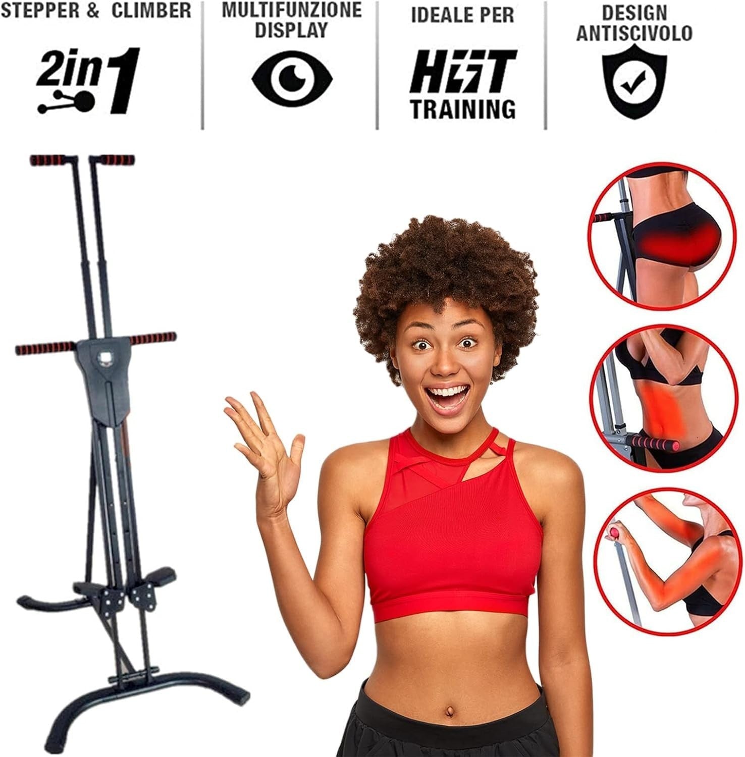 Foldable Vertical Climber Stair Stepper Machine HIIT Home Gym Trainer - Kwikley