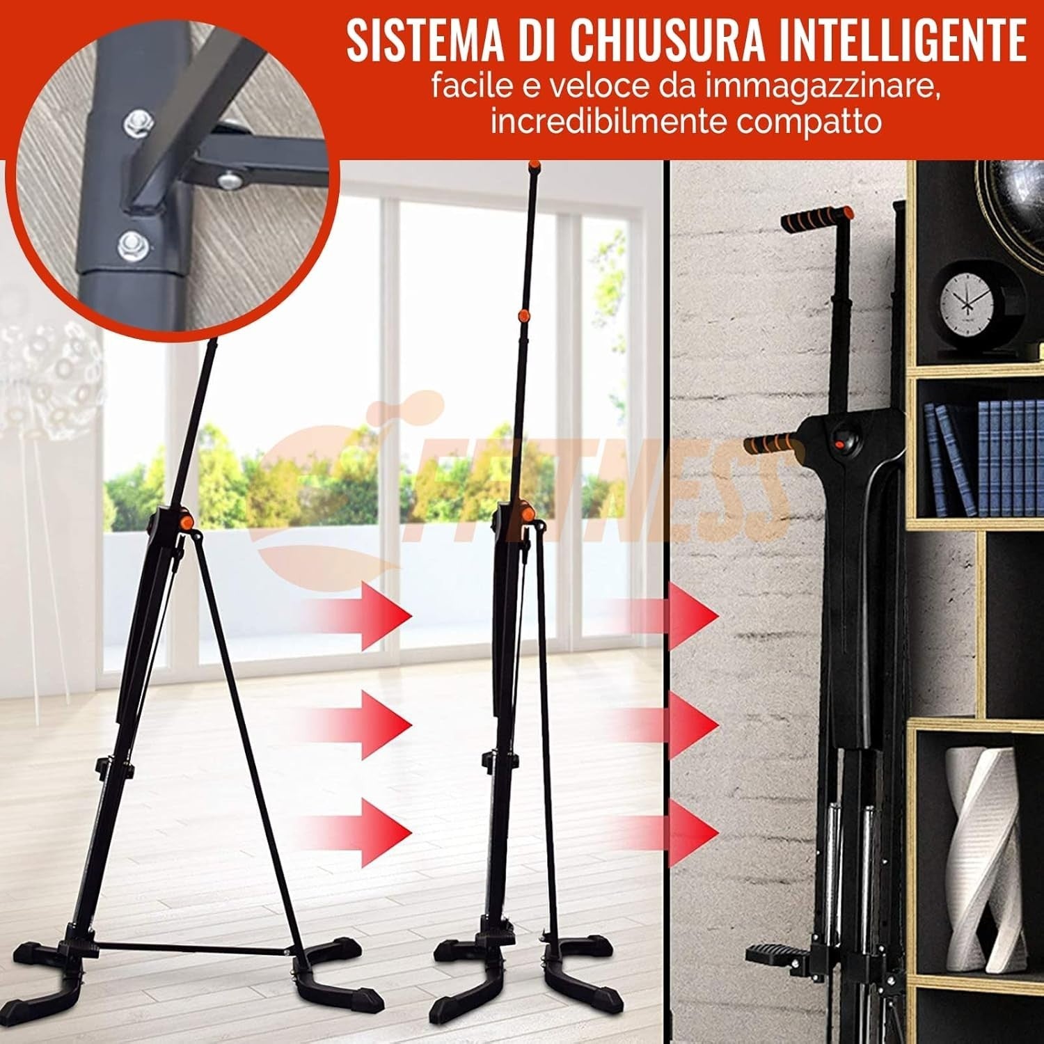 Foldable Vertical Climber Stair Stepper Machine HIIT Home Gym Trainer - Kwikley