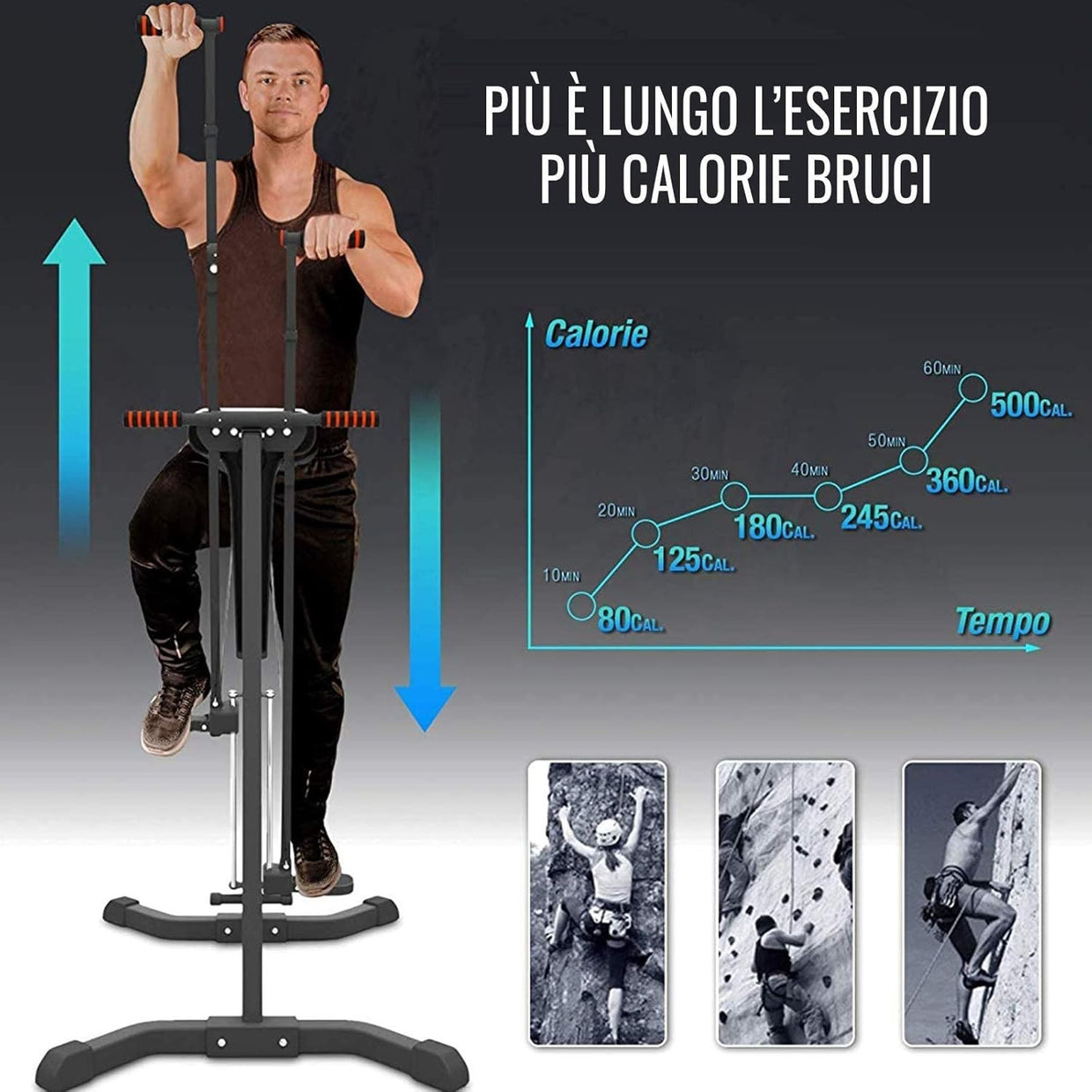 Foldable Vertical Climber Stair Stepper Machine HIIT Home Gym Trainer - Kwikley