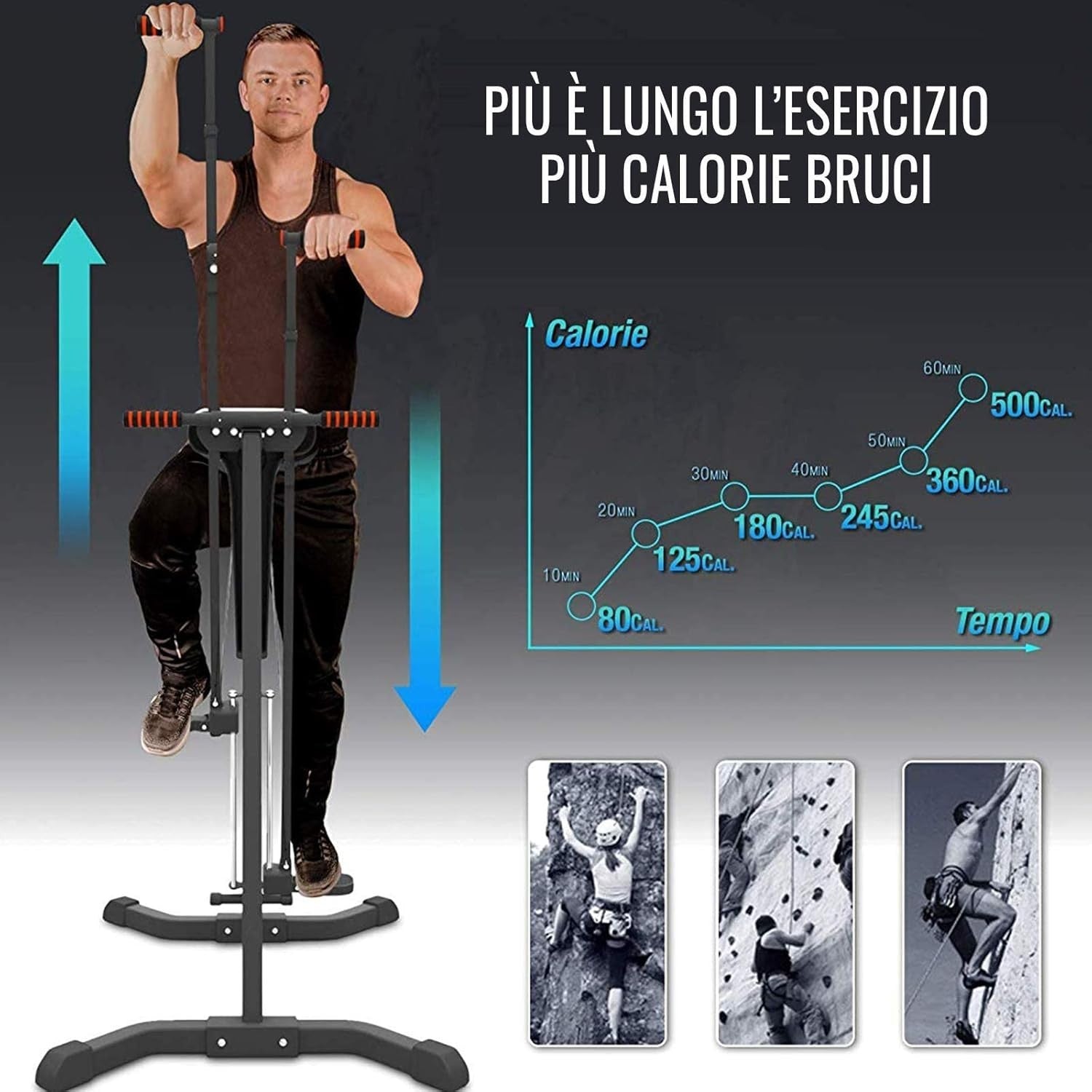 Foldable Vertical Climber Stair Stepper Machine HIIT Home Gym Trainer - Kwikley