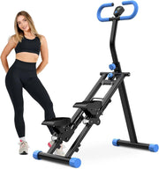 Foldable Vertical Climber Stair Stepper w/ LCD Monitor & Adjustable Handlebars - Kwikley
