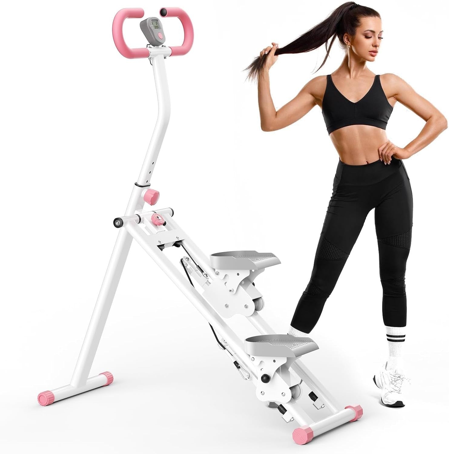 Foldable Vertical Stair Climber Stepper 300LB Capacity Quiet Home Gym Machine - Kwikley