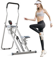 Foldable Vertical Stair Climber Stepper LCD Adjustable Armrests 150kg - Kwikley