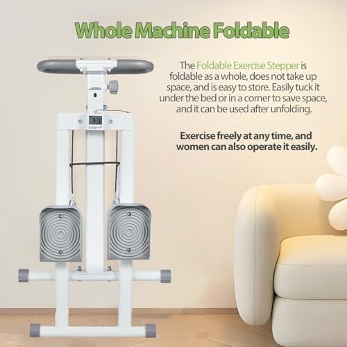 Foldable Vertical Stair Climber Stepper LCD Adjustable Height Full Body Workout - Kwikley