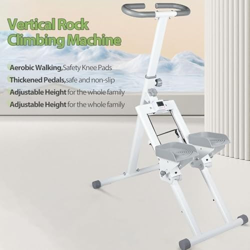 Foldable Vertical Stair Climber Stepper LCD Adjustable Height Full Body Workout - Kwikley