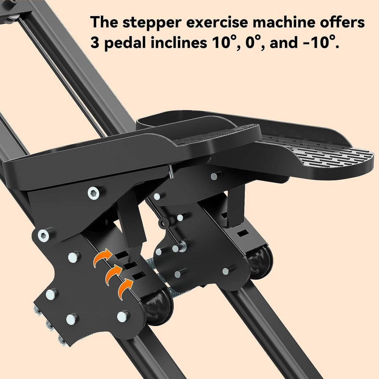 Foldable Vertical Stair Climber w/ Adjustable Incline, Large Pedals LCD Tracker - Kwikley