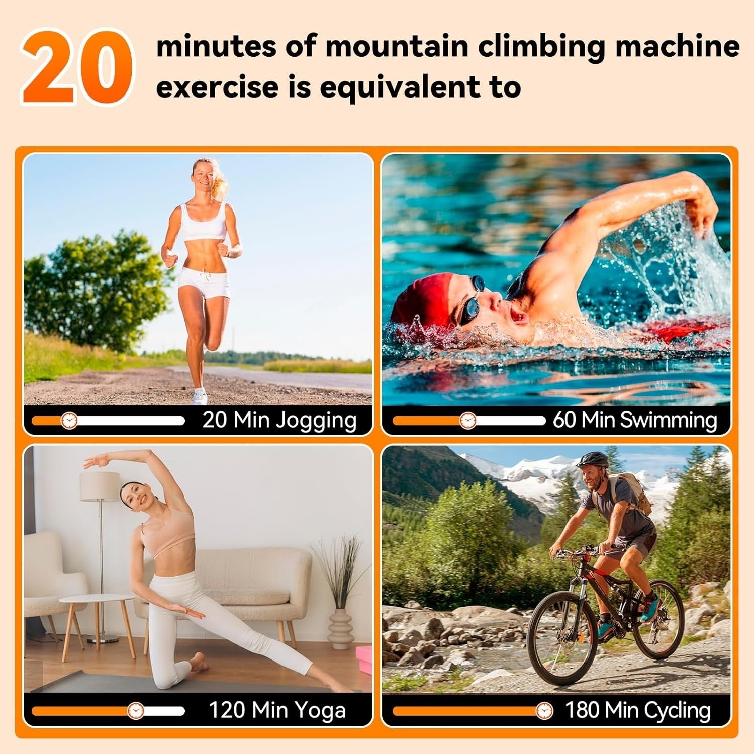 Foldable Vertical Stair Climber w/ Adjustable Incline, Large Pedals LCD Tracker - Kwikley