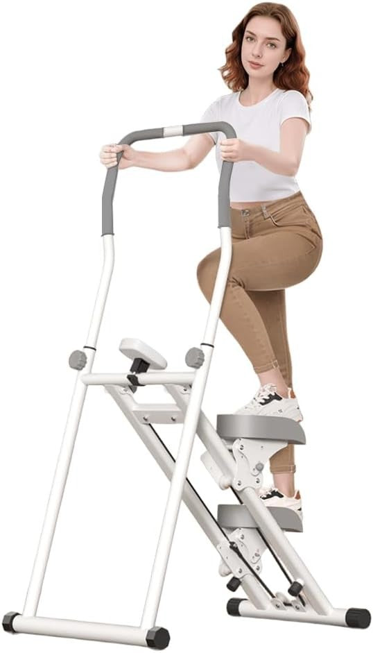 Foldable Vertical Stair Climber w/ Adjustable Step Range & Handlebar – 242lbs - Kwikley