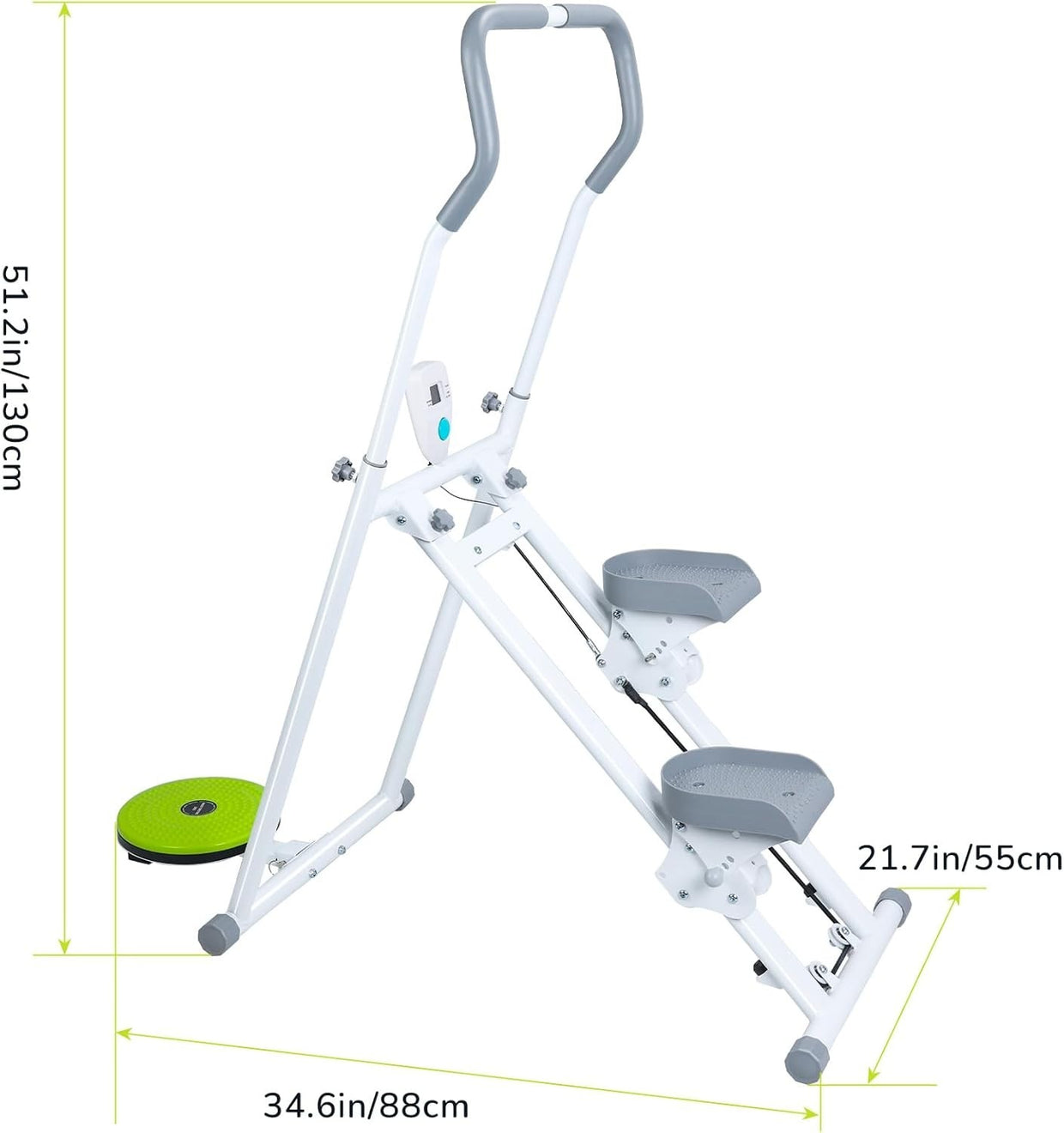 Foldable Vertical Stair Climber w/ LCD Monitor, Adjustable Handlebar & 150kg - Kwikley