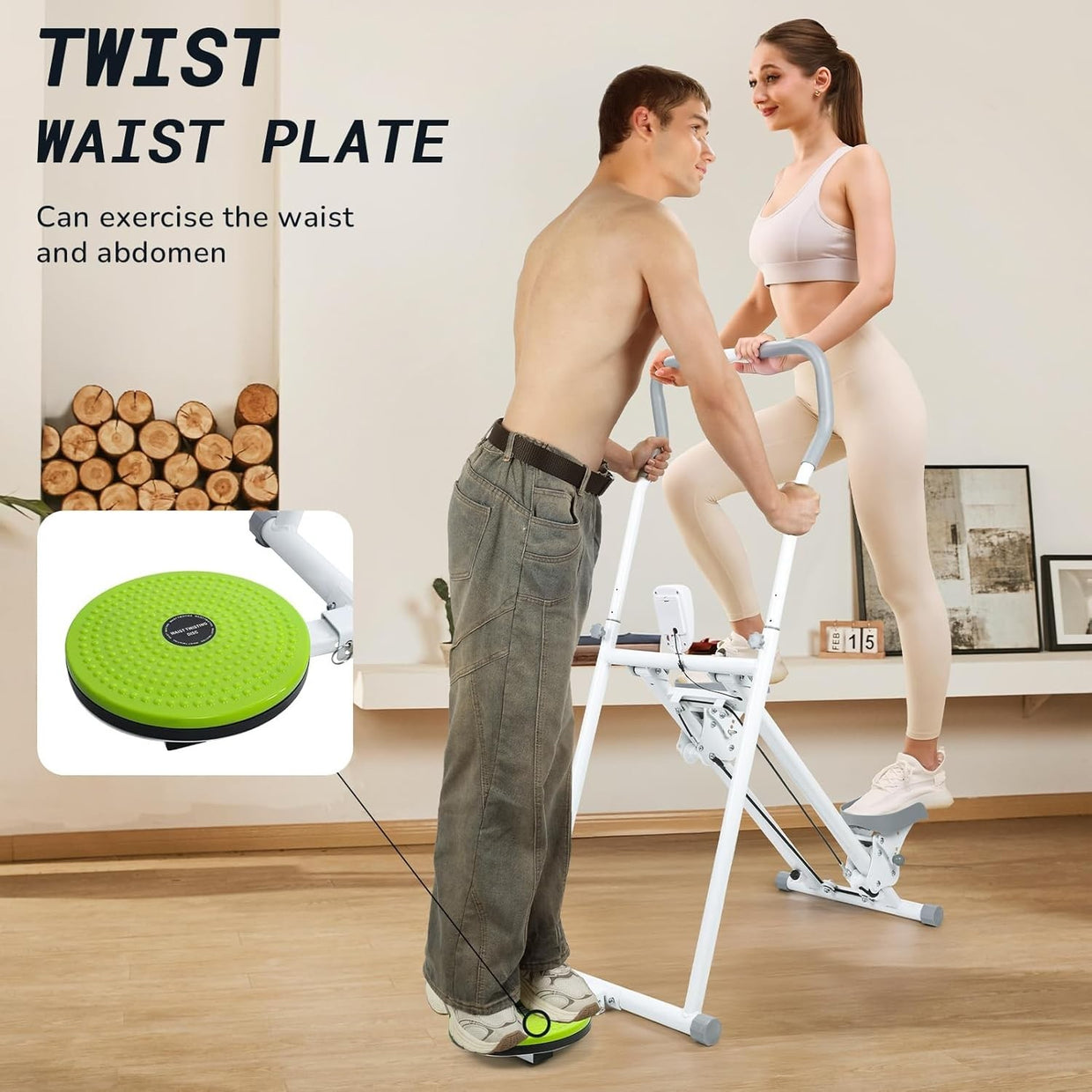 Foldable Vertical Stair Climber w/ LCD Monitor, Adjustable Handlebar & 150kg - Kwikley