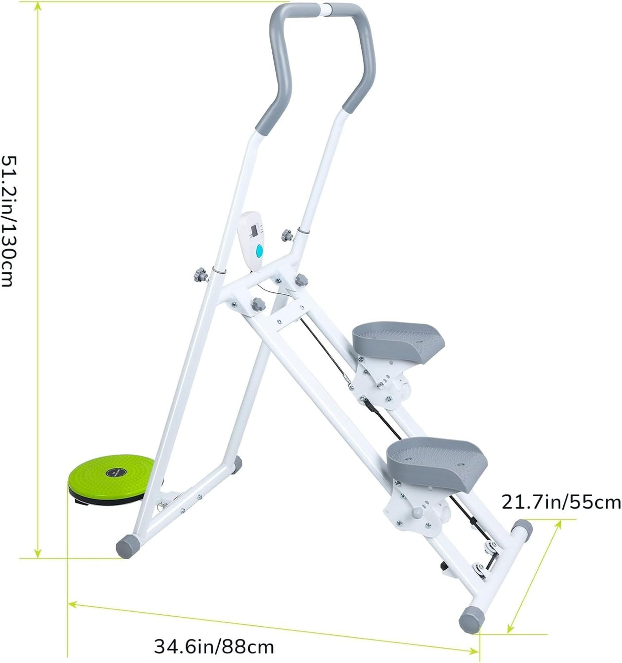 Foldable Vertical Stair Climber w/ LCD Monitor, Adjustable Pedals 265lb Capacity - Kwikley