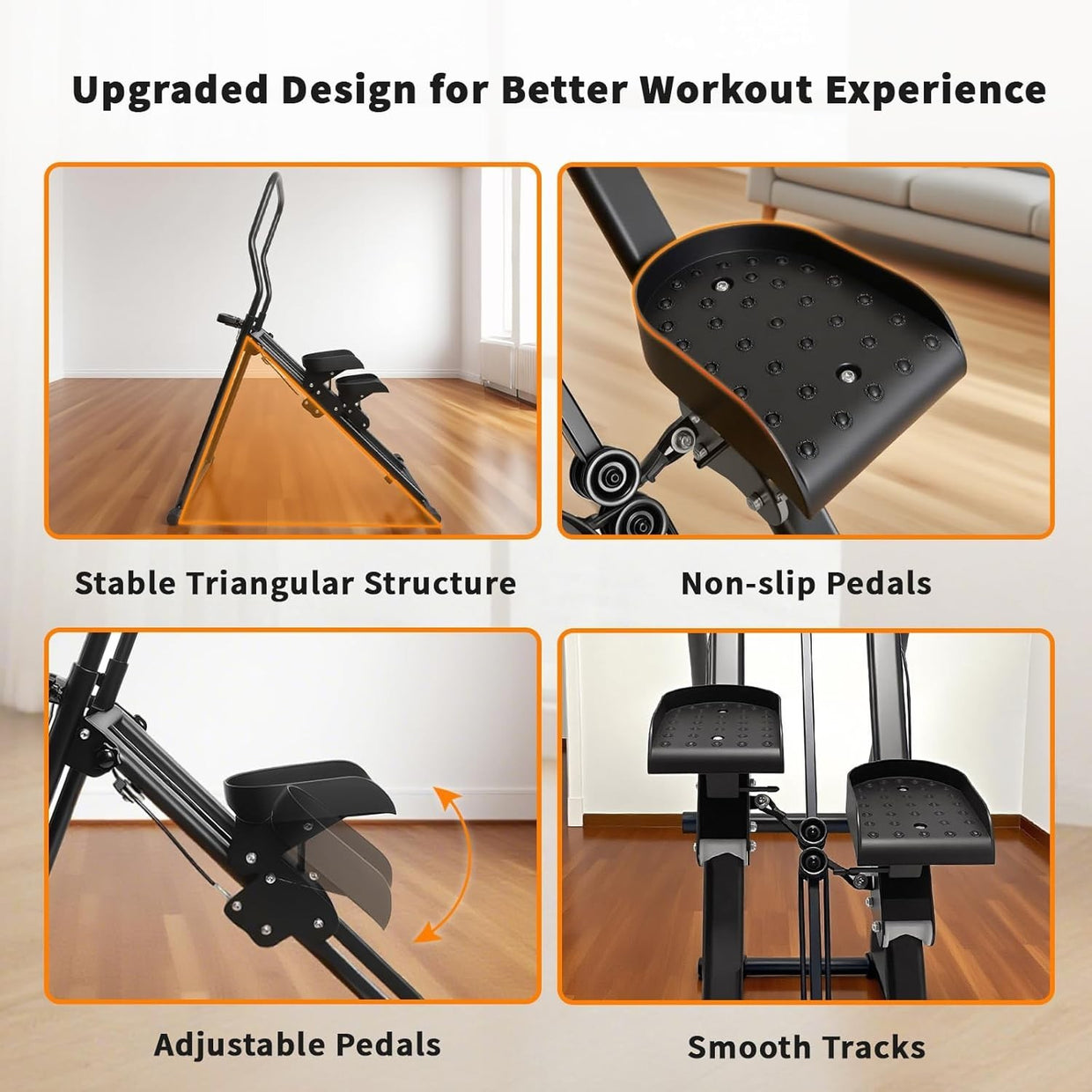 Foldable Vertical Stair Stepper w/ Adjustable Handlebar, LCD Monitor & 136kg - Kwikley
