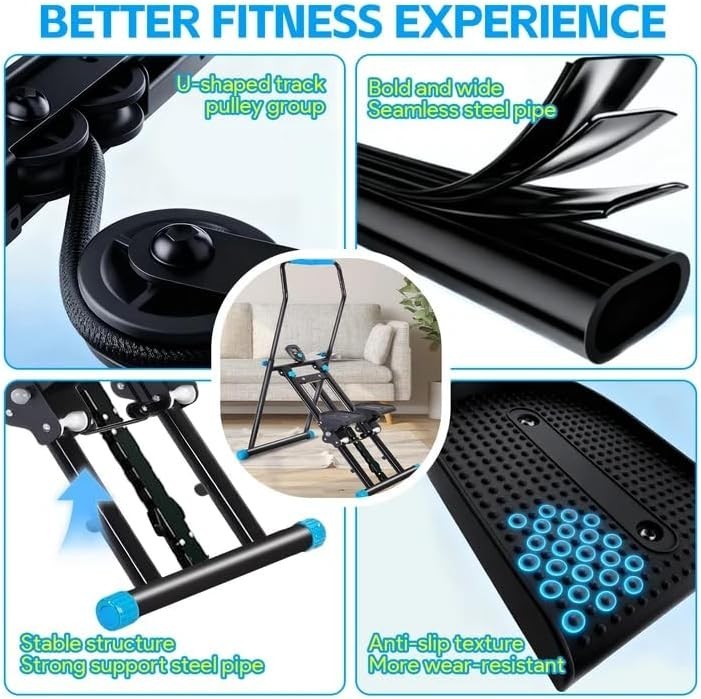 Foldable Vertical Stair Stepper w/ LCD, 3 Resistance Levels & Adjustable Pedals - Kwikley