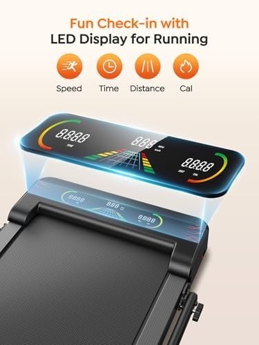 Foldable Walking Pad 12km/h Quiet Treadmill w/ Incline & Dual LED Displays - Kwikley