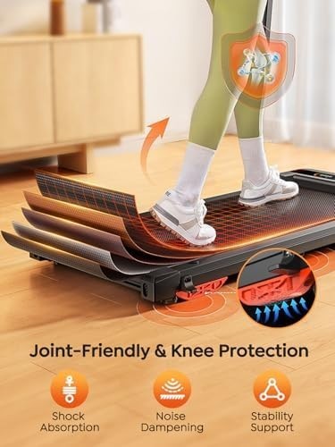 Foldable Walking Pad 12km/h Quiet Treadmill w/ Incline & Dual LED Displays - Kwikley