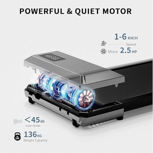Foldable Walking Pad 2.5HP Under Desk Treadmill App Control Quiet 136kg Capacity - Kwikley
