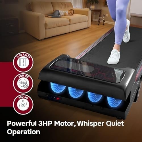 Foldable Walking Pad Treadmill 12km/h Incline with Remote & Ankle Weights - Kwikley