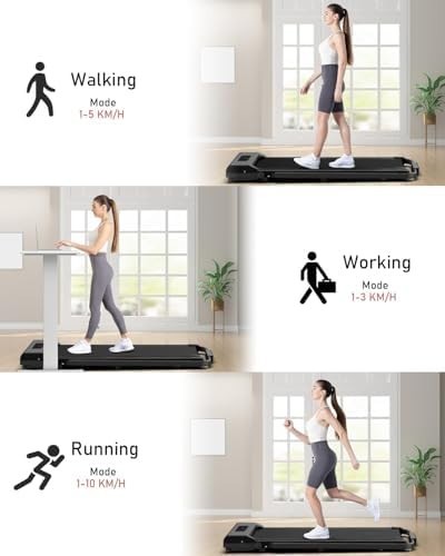 Foldable Walking Pad Treadmill 2.5HP 1 - 10km/h Under Desk Compact Home - Kwikley