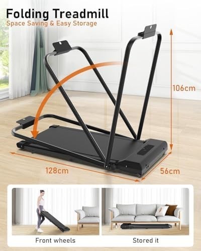 Foldable Walking Pad Treadmill 2.5HP 1 - 10km/h Under Desk Compact Home - Kwikley