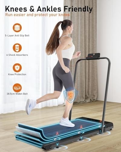 Foldable Walking Pad Treadmill 2.5HP 1 - 10km/h Under Desk Compact Home - Kwikley
