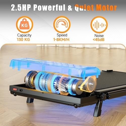 Foldable Walking Pad Treadmill 2.5HP 8km/h Incline Under Desk Compact - Kwikley