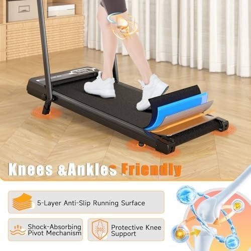 Foldable Walking Pad Treadmill 2.5HP 8km/h Incline Under Desk Compact - Kwikley
