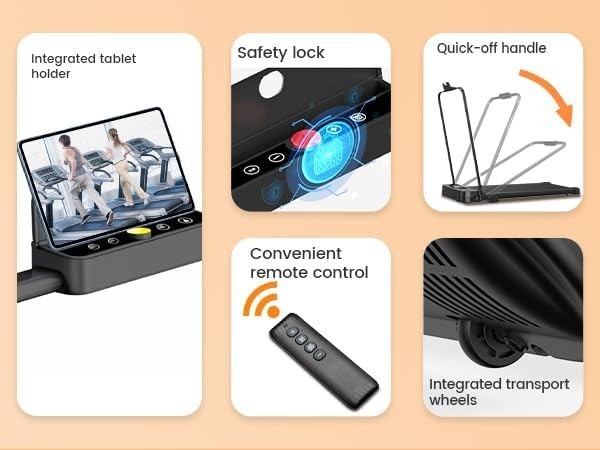 Foldable Walking Pad Treadmill 7% Incline 8KM/H LED Display Remote - Kwikley