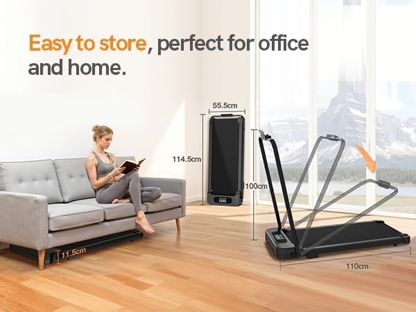 Foldable Walking Pad Treadmill 7% Incline 8KM/H LED Display Remote - Kwikley