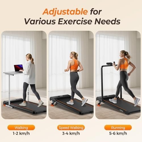 Foldable Walking Pad Treadmill 9% Incline 2.5HP Wide Belt Handle Home Office - Kwikley