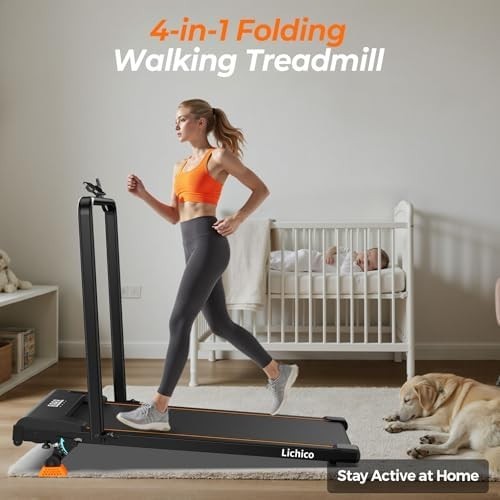 Foldable Walking Pad Treadmill 9% Incline 2.5HP Wide Belt Handle Home Office - Kwikley