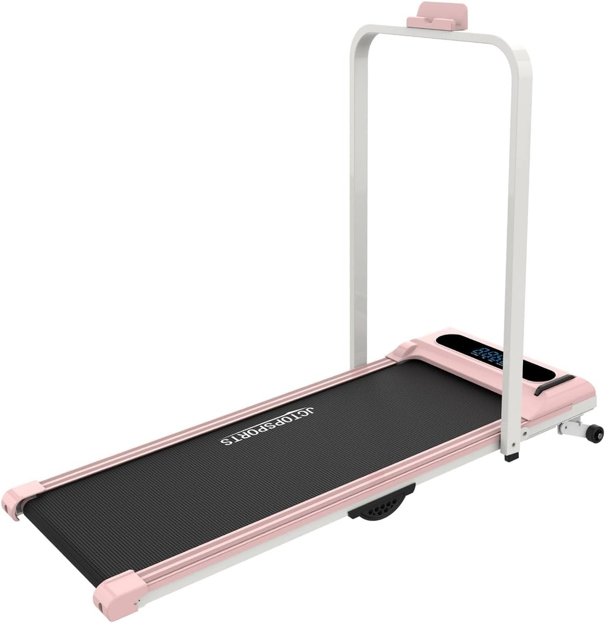 Foldable Walking Treadmill 9% Incline Under Desk LED Display Pink - Kwikley