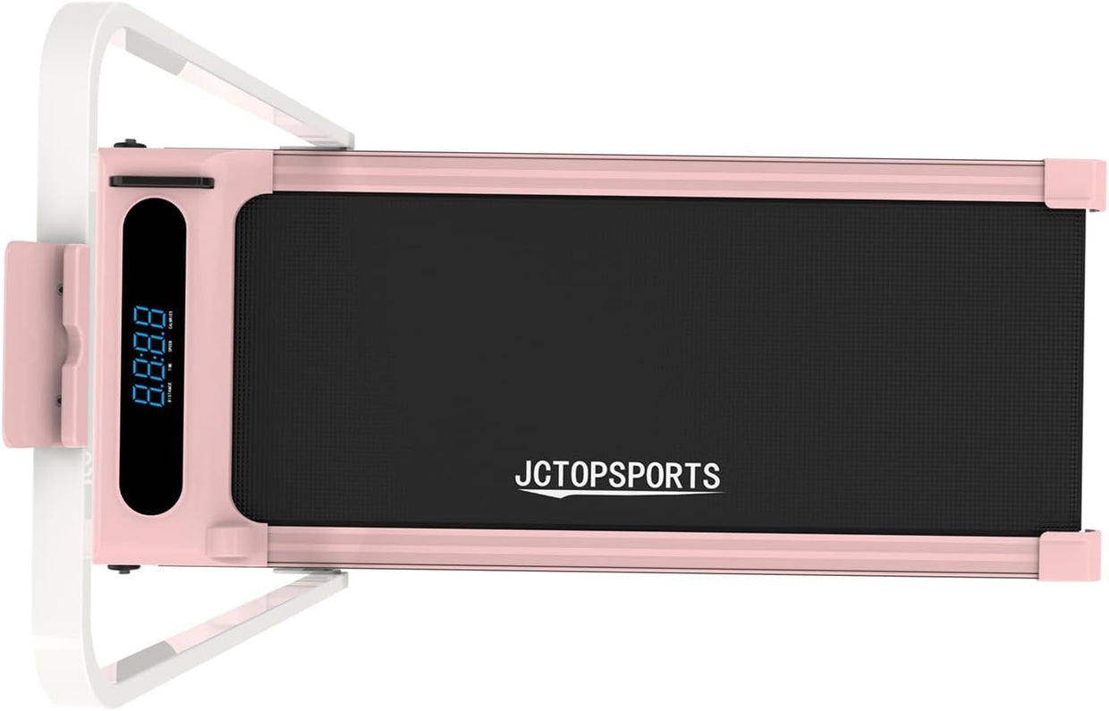 Foldable Walking Treadmill 9% Incline Under Desk LED Display Pink - Kwikley
