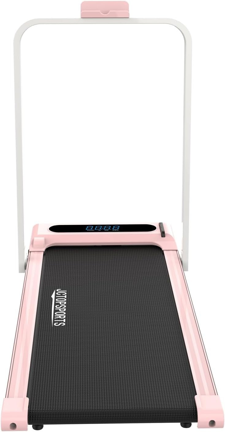 Foldable Walking Treadmill 9% Incline Under Desk LED Display Pink - Kwikley