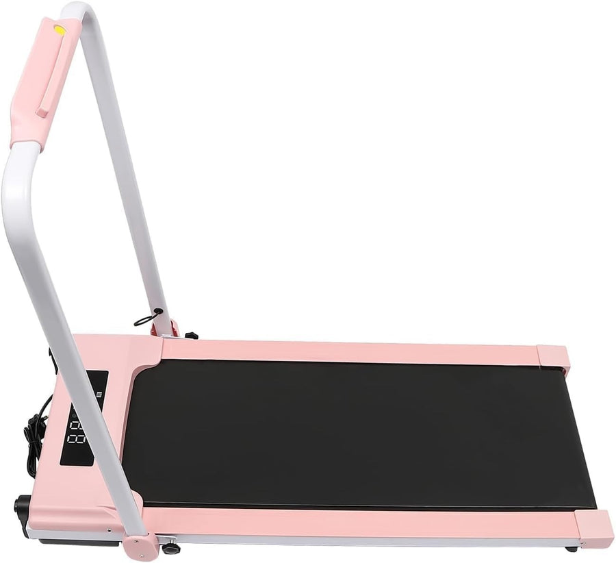 Foldable Walking Treadmill Under Desk LED Display Remote Pink - Kwikley