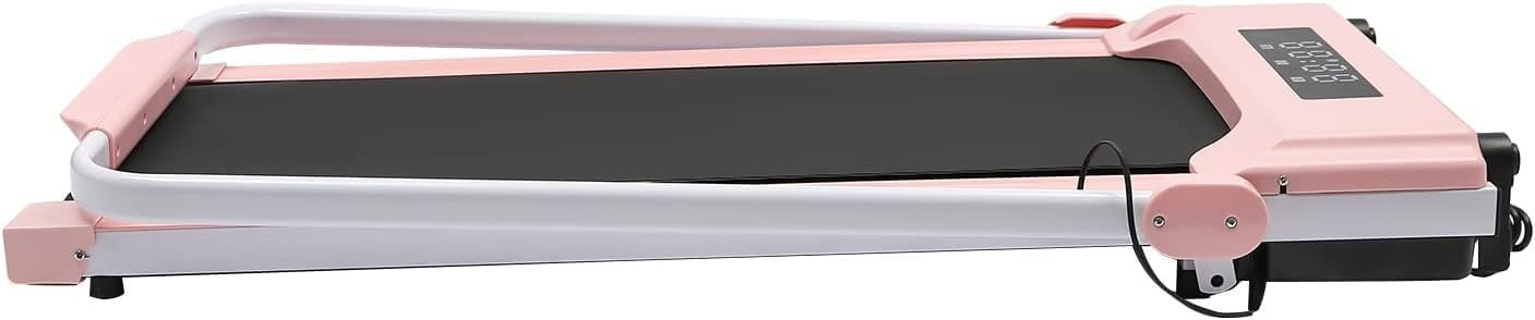 Foldable Walking Treadmill Under Desk LED Display Remote Pink - Kwikley