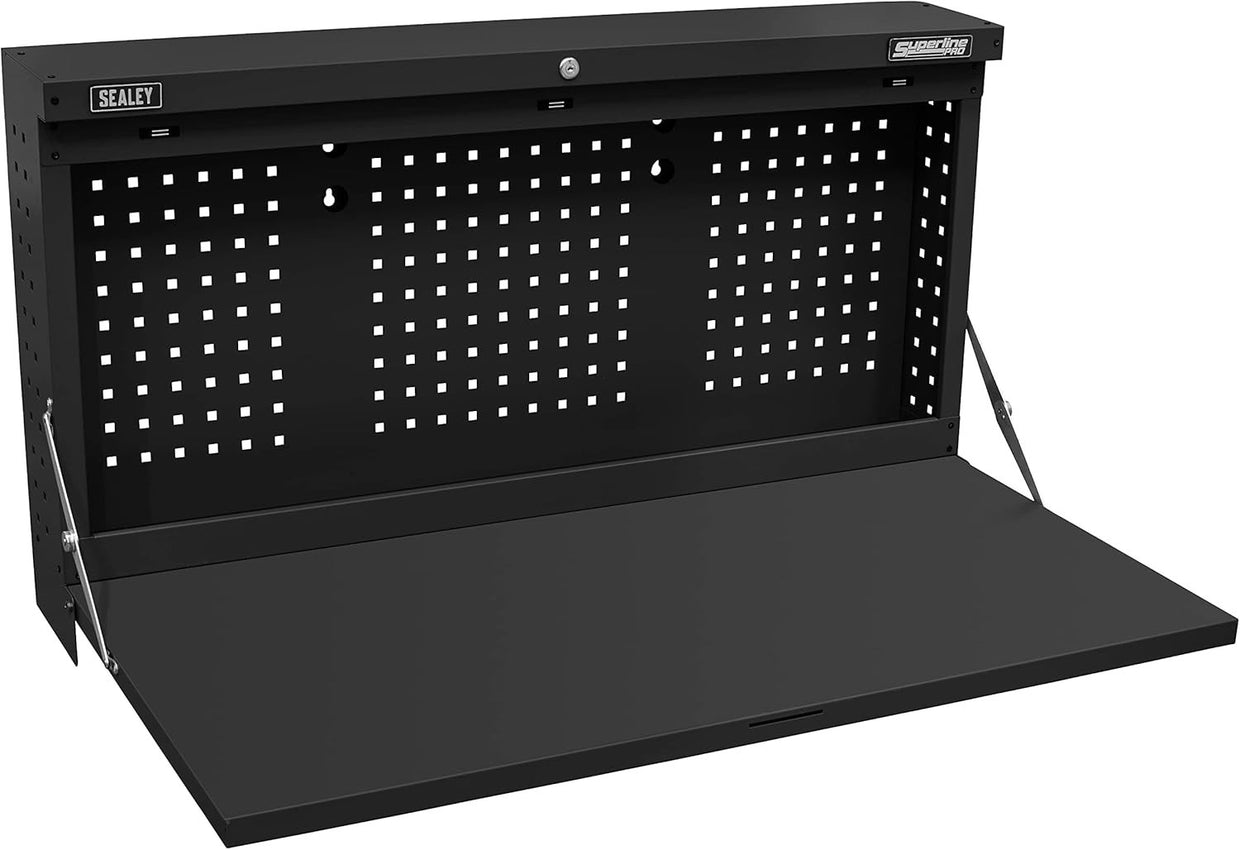 Foldable Wall Mounted Workbench 1100mm Heavy Duty 100kg Pegboard Tool Station - Kwikley
